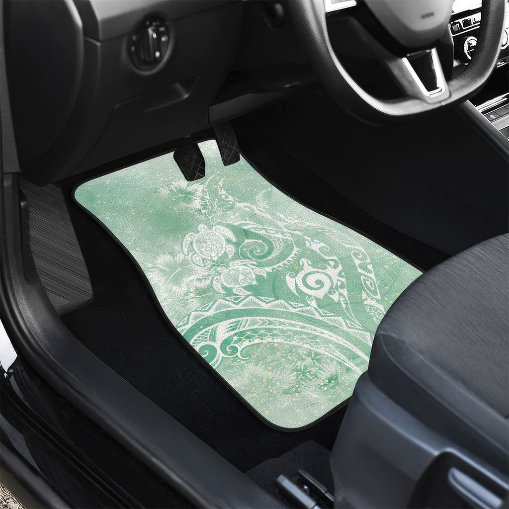 Aloha Hawaii Turtles Floral Car Mats Seafoam Marbles Glaze