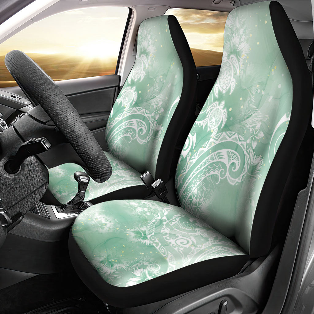 Aloha Hawaii Turtles Floral Car Seat Cover Seafoam Marbles Glaze