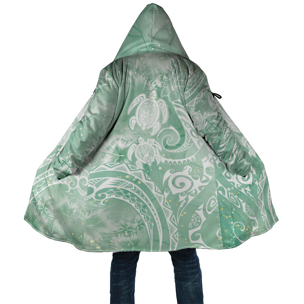 Aloha Hawaii Turtles Floral Cloak Seafoam Marbles Glaze LT7 Unisex Seafoam - Polynesian Pride