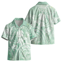 Aloha Hawaii Turtles Floral Kid Hawaiian Shirt Seafoam Marbles Glaze LT7