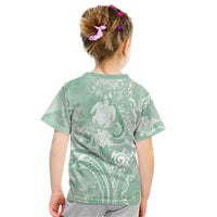 Aloha Hawaii Turtles Floral Kid T Shirt Seafoam Marbles Glaze