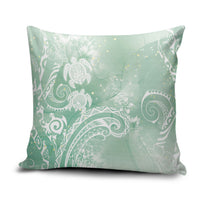 Aloha Hawaii Turtles Floral Pillow Cover Seafoam Marbles Glaze