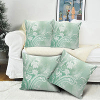 Aloha Hawaii Turtles Floral Pillow Cover Seafoam Marbles Glaze