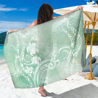 Aloha Hawaii Turtles Floral Sarong Seafoam Marbles Glaze