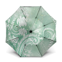 Aloha Hawaii Turtles Floral Umbrella Seafoam Marbles Glaze