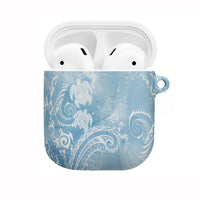 Aloha Hawaii Turtles Floral AirPods Case Aqua Marbles Glaze