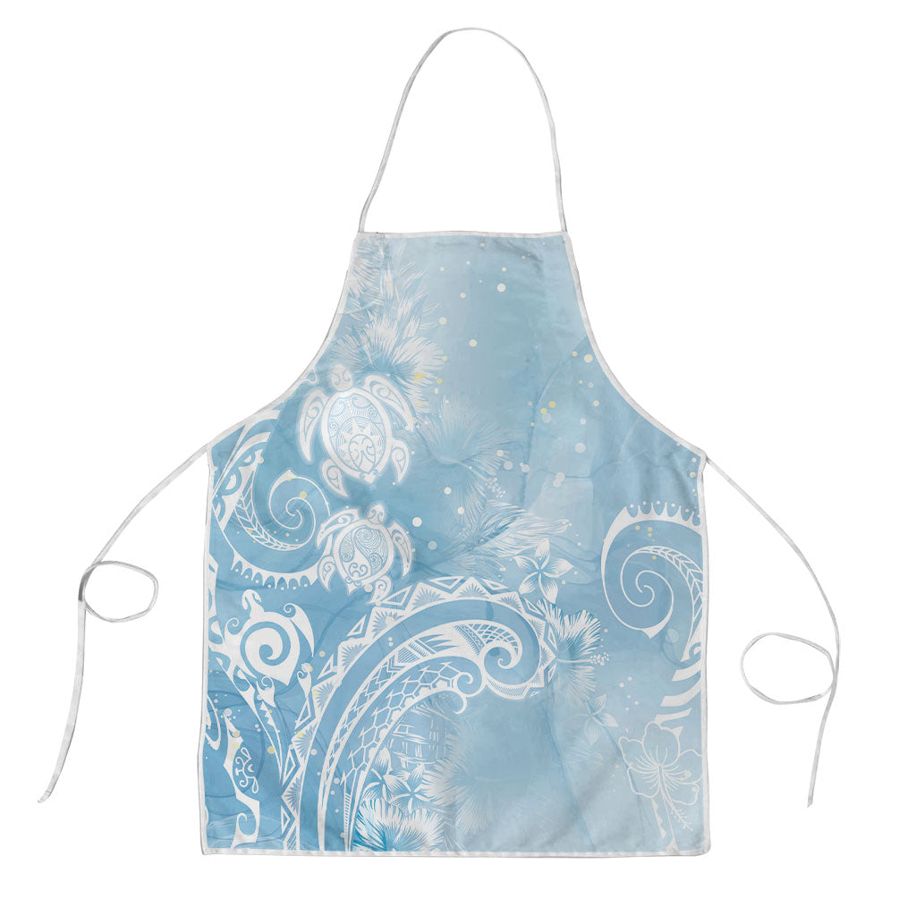 Aloha Hawaii Turtles Floral Apron Aqua Marbles Glaze LT7 Aqua - Polynesian Pride
