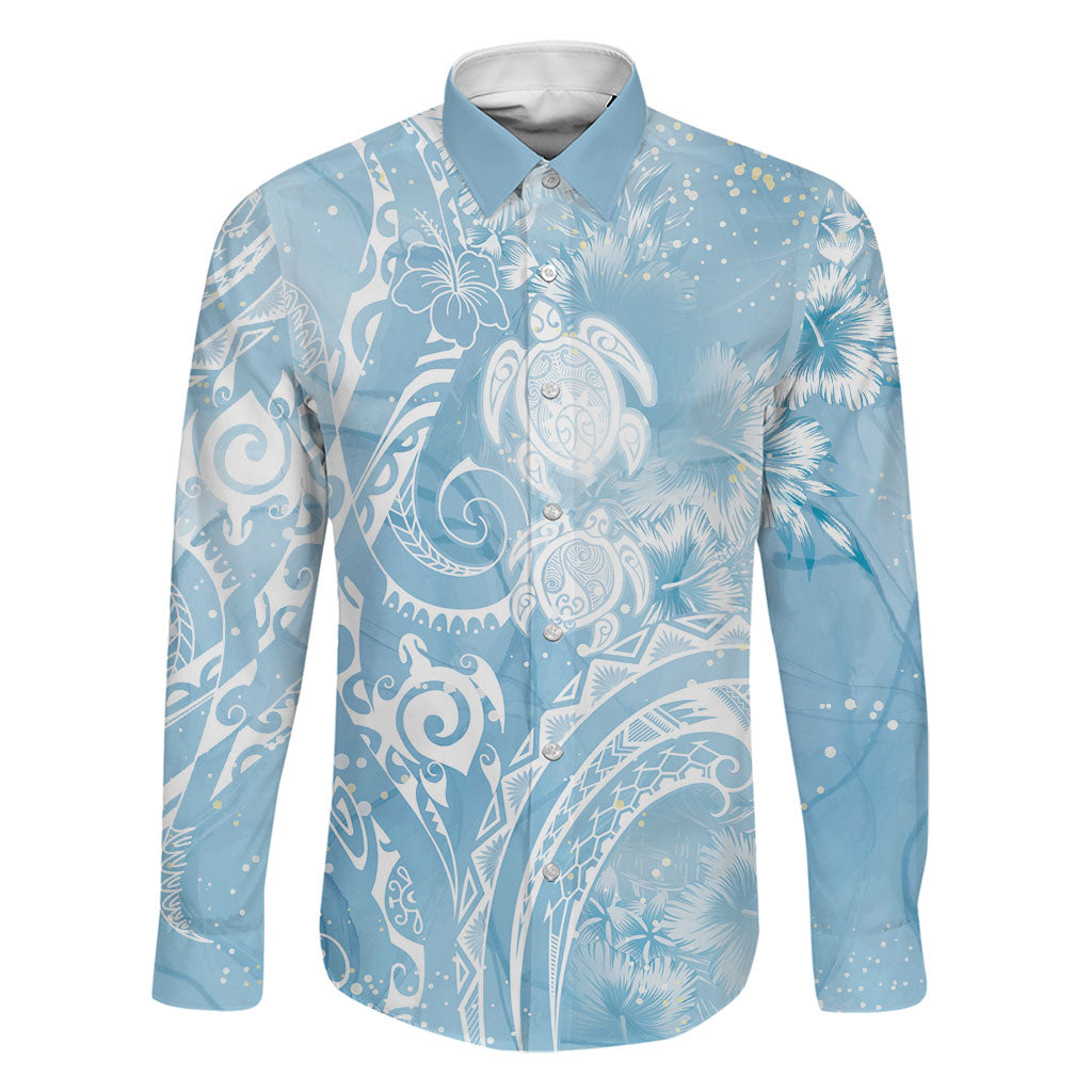 Aloha Hawaii Turtles Floral Family Matching Mermaid Dress and Hawaiian Shirt Aqua Marbles Glaze