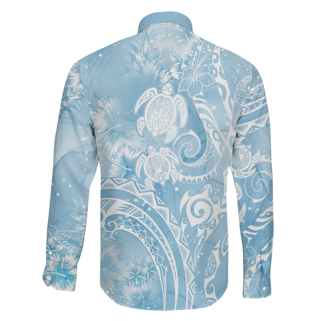 Aloha Hawaii Turtles Floral Family Matching Off Shoulder Maxi Dress and Hawaiian Shirt Aqua Marbles Glaze