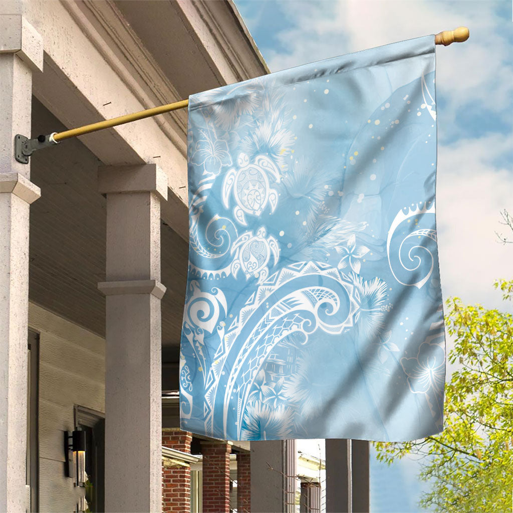 Aloha Hawaii Turtles Floral Garden Flag Aqua Marbles Glaze