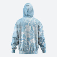 Aloha Hawaii Turtles Floral Hoodie Aqua Marbles Glaze