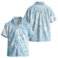 Aloha Hawaii Turtles Floral Kid Hawaiian Shirt Aqua Marbles Glaze LT7