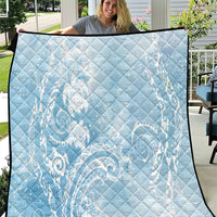 Aloha Hawaii Turtles Floral Quilt Aqua Marbles Glaze