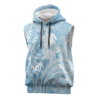 Aloha Hawaii Turtles Floral Sleeveless Hoodie Aqua Marbles Glaze