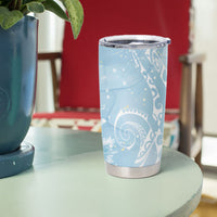 Aloha Hawaii Turtles Floral Tumbler Cup Aqua Marbles Glaze