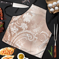 Aloha Hawaii Turtles Floral Apron Taupe Marbles Glaze