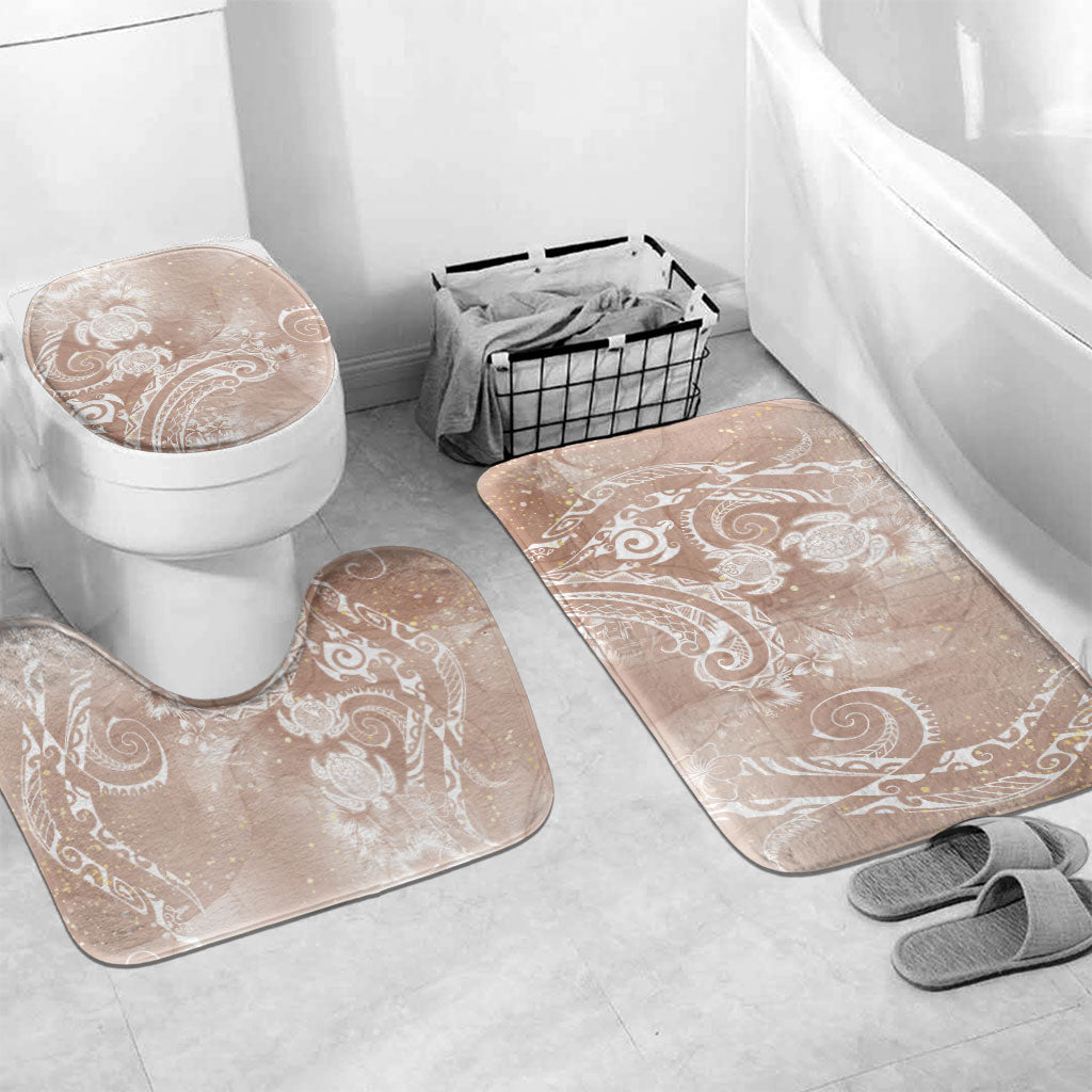 Aloha Hawaii Turtles Floral Bathroom Set Taupe Marbles Glaze