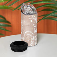 Aloha Hawaii Turtles Floral 4 in 1 Can Cooler Tumbler Taupe Marbles Glaze