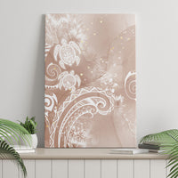 Aloha Hawaii Turtles Floral Canvas Wall Art Taupe Marbles Glaze