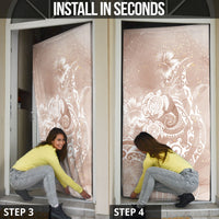 Aloha Hawaii Turtles Floral Door Cover Taupe Marbles Glaze