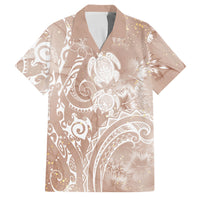 Aloha Hawaii Turtles Floral Family Matching Mermaid Dress and Hawaiian Shirt Taupe Marbles Glaze