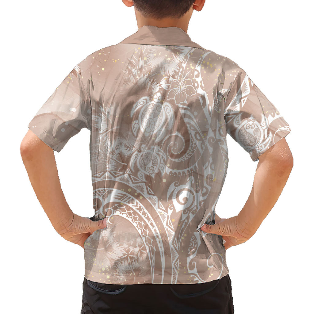 Aloha Hawaii Turtles Floral Family Matching Tank Maxi Dress and Hawaiian Shirt Taupe Marbles Glaze