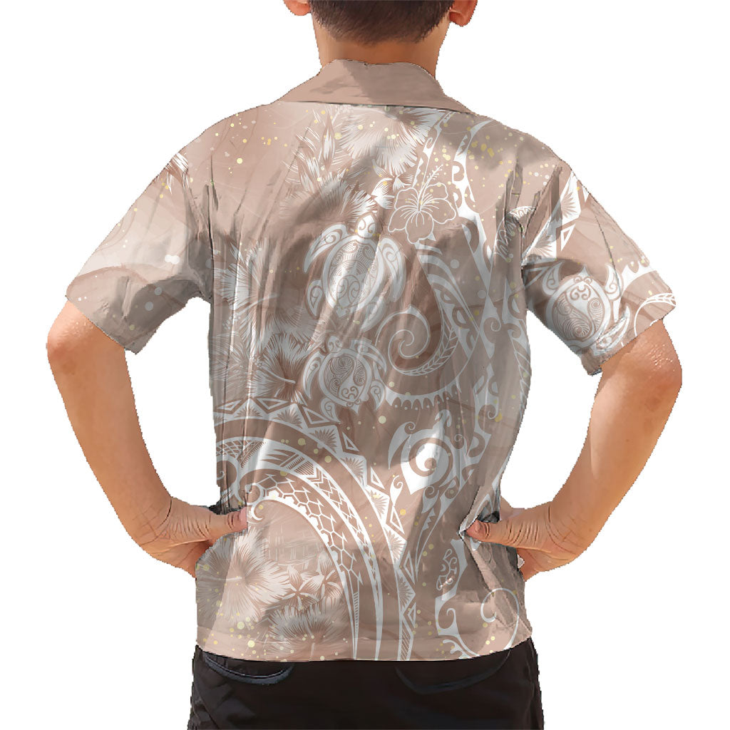 Aloha Hawaii Turtles Floral Hawaiian Shirt Taupe Marbles Glaze