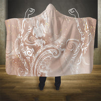 Aloha Hawaii Turtles Floral Hooded Blanket Taupe Marbles Glaze