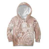 Aloha Hawaii Turtles Floral Kid Hoodie Taupe Marbles Glaze