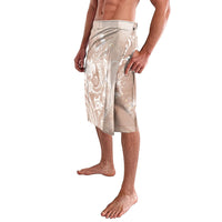 Aloha Hawaii Turtles Floral Lavalava Taupe Marbles Glaze