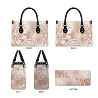 Aloha Hawaii Turtles Floral Leather Bag Taupe Marbles Glaze