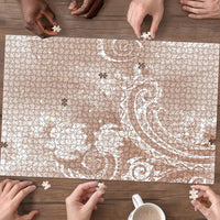 Aloha Hawaii Turtles Floral Puzzle Taupe Marbles Glaze