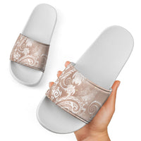 Aloha Hawaii Turtles Floral Slide Sandals Taupe Marbles Glaze