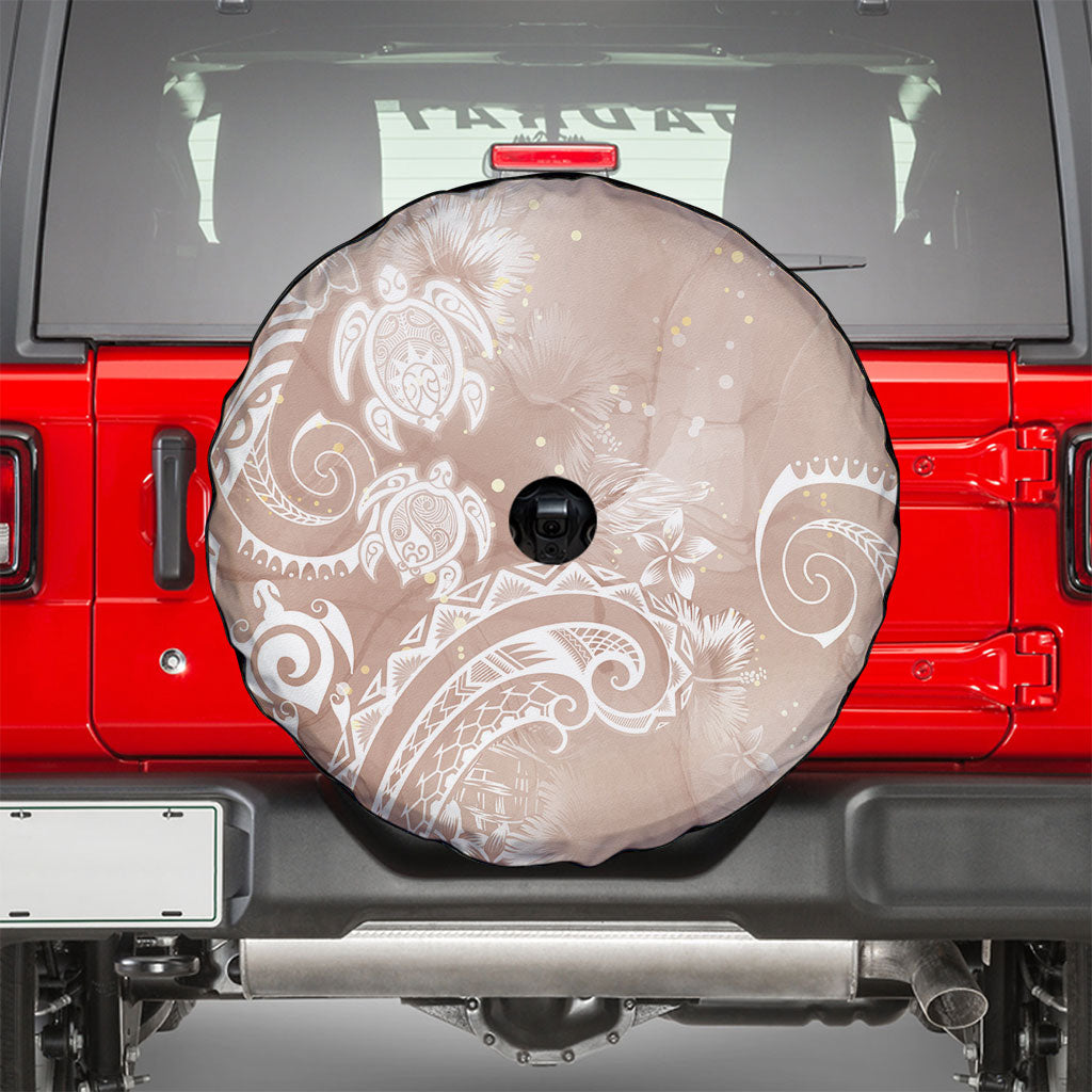 Aloha Hawaii Turtles Floral Spare Tire Cover Taupe Marbles Glaze