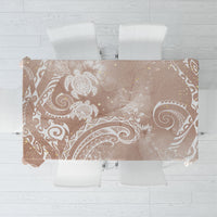 Aloha Hawaii Turtles Floral Tablecloth Taupe Marbles Glaze
