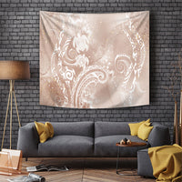 Aloha Hawaii Turtles Floral Tapestry Taupe Marbles Glaze