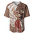 Tahiti Islands Polynesian Plumeria Baseball Jersey Tahitian Vahine 'Ote'a - Beige