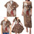 Tahiti Islands Polynesian Plumeria Family Matching Puletasi and Hawaiian Shirt Tahitian Vahine 'Ote'a - Beige