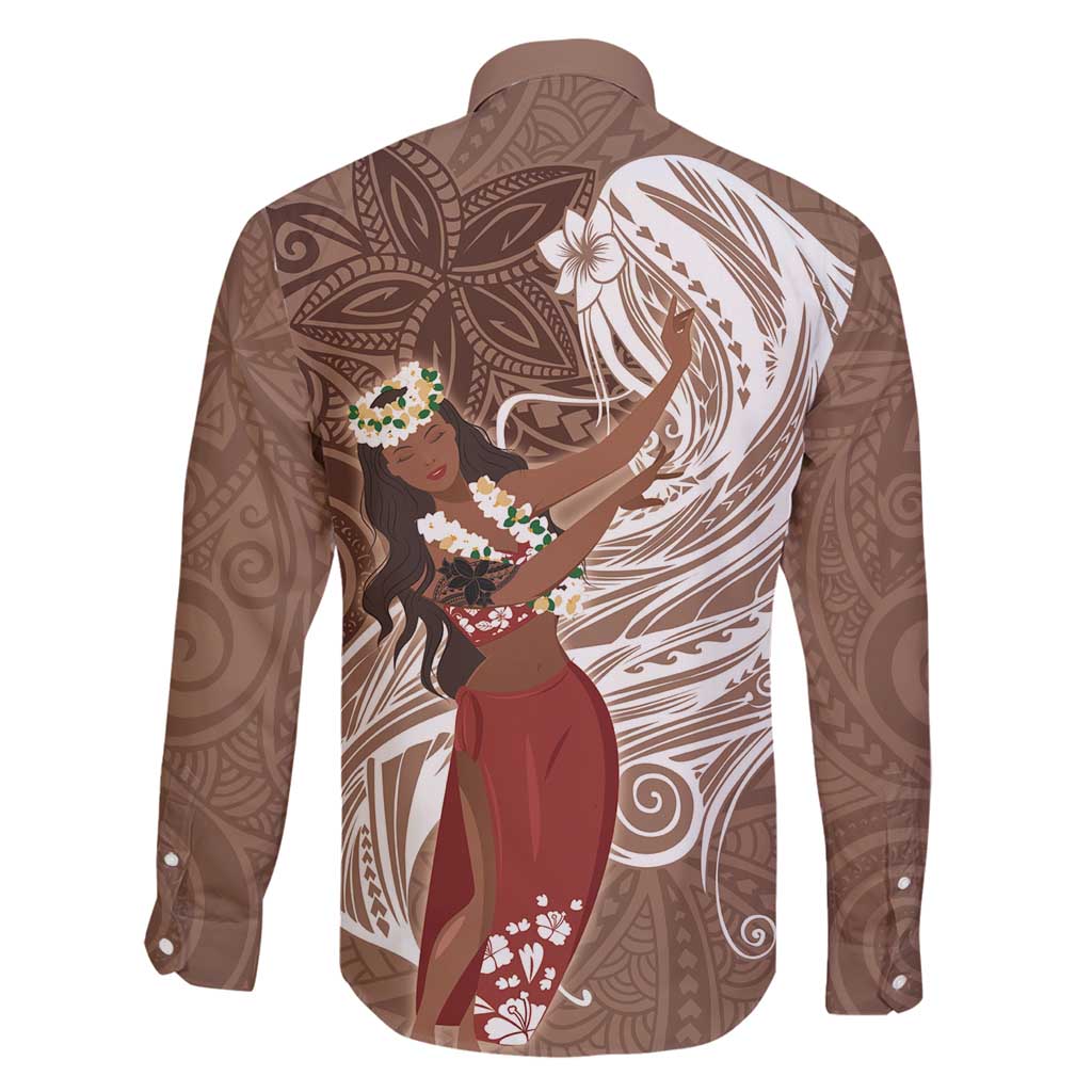 Tahiti Islands Polynesian Plumeria Family Matching Tank Maxi Dress and Hawaiian Shirt Tahitian Vahine 'Ote'a - Beige