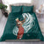 Tahiti Islands Polynesian Plumeria Bedding Set Tahitian Vahine 'Ote'a - Teal