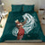 Tahiti Islands Polynesian Plumeria Bedding Set Tahitian Vahine 'Ote'a - Teal