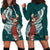 Tahiti Islands Polynesian Plumeria Hoodie Dress Tahitian Vahine 'Ote'a - Teal