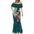 Tahiti Islands Polynesian Plumeria Mermaid Dress Tahitian Vahine 'Ote'a - Teal