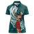 Tahiti Islands Polynesian Plumeria Women Polo Shirt Tahitian Vahine 'Ote'a - Teal