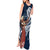 Tahiti Islands Polynesian Plumeria Tank Maxi Dress Tahitian Vahine 'Ote'a - Navy Blue