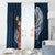 Tahiti Islands Polynesian Plumeria Window Curtain Tahitian Vahine 'Ote'a - Navy Blue