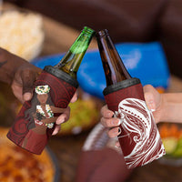 Tahiti Islands Polynesian Plumeria 4 in 1 Can Cooler Tumbler Tahitian Vahine 'Ote'a - Scarlet