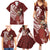 Tahiti Islands Polynesian Plumeria Family Matching Summer Maxi Dress and Hawaiian Shirt Tahitian Vahine 'Ote'a - Scarlet