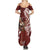 Tahiti Islands Polynesian Plumeria Family Matching Summer Maxi Dress and Hawaiian Shirt Tahitian Vahine 'Ote'a - Scarlet