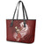 Tahiti Islands Polynesian Plumeria Leather Tote Bag Tahitian Vahine 'Ote'a - Scarlet